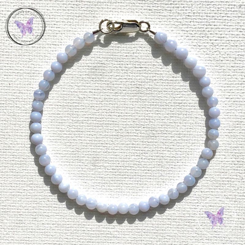 Blue Lace Agate Beaded Bracelet